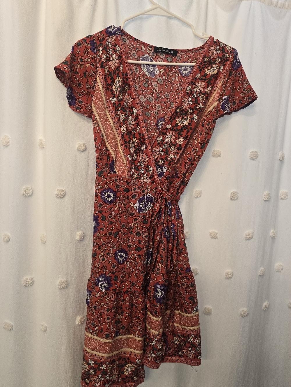 Womens Wrap Dress By Simplee Size Medium
